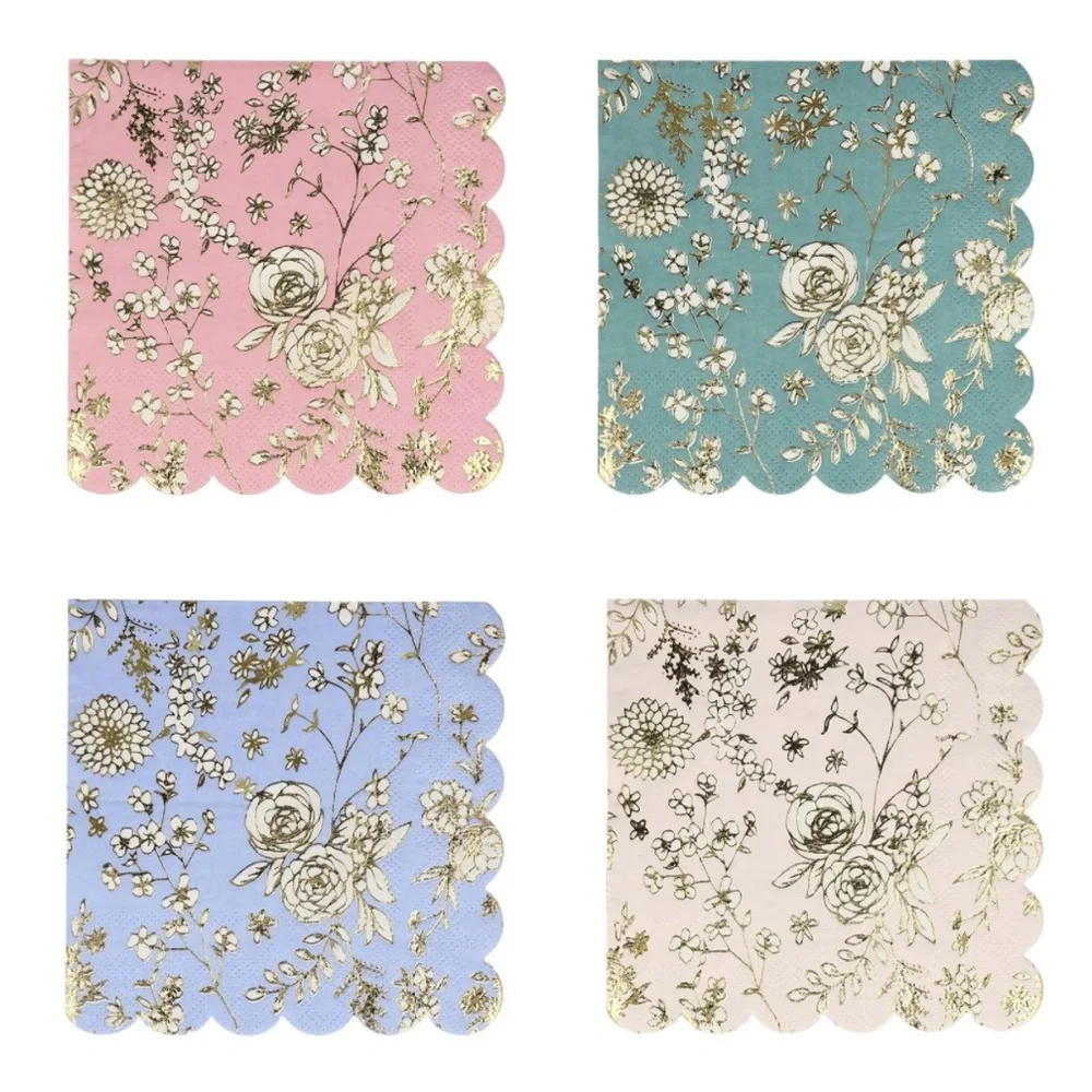 Meri Meri English Garden Lace Assorted Small Napkins, 16 ct (4 Colors)